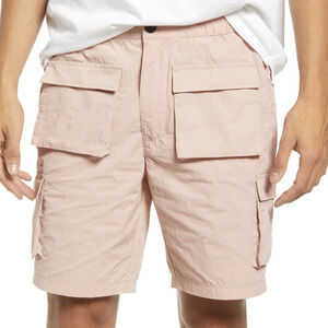 Topman Slim Fit Nylon Cargo Shorts in Light Pink, Size 38​​​​​​​​​​​